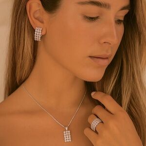 Macy’s Silver Diamond Jewelry Set